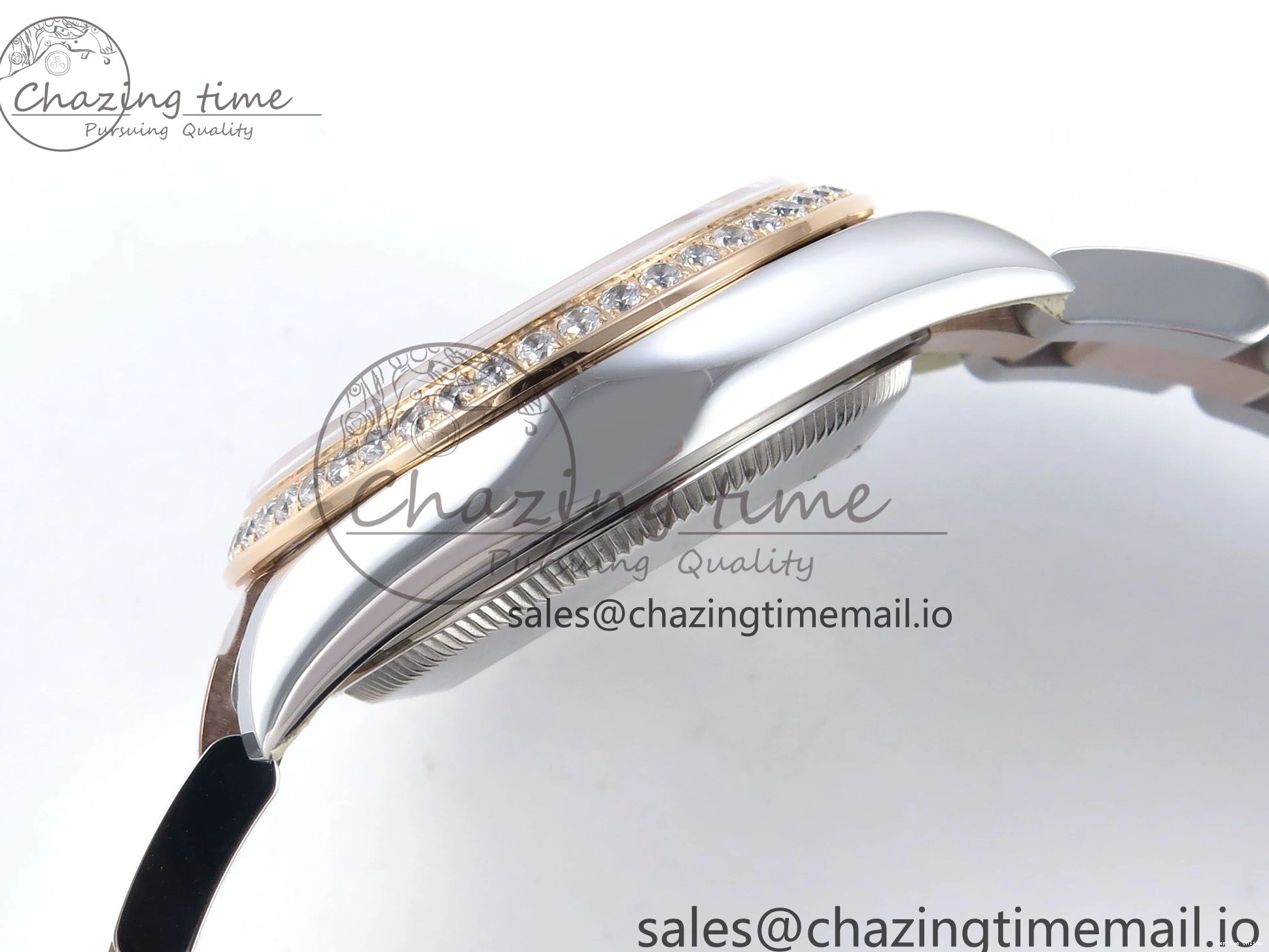 0515 Sleek DateJust 31 278381RBR ARF 1:1 Best Edition 904L Steel RG Roman Dial Diamonds Bezel on SS RG Oyster Bracelet ETA 382